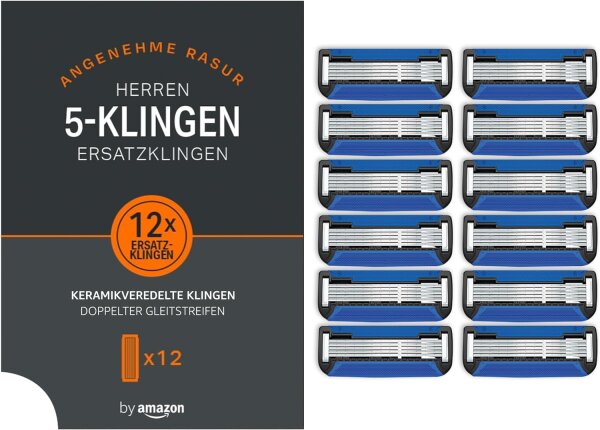 Amazon 5-fach-Klingen f?r Herrenrasierer 12 St?ck Ersatzklingen Nachf?llpack