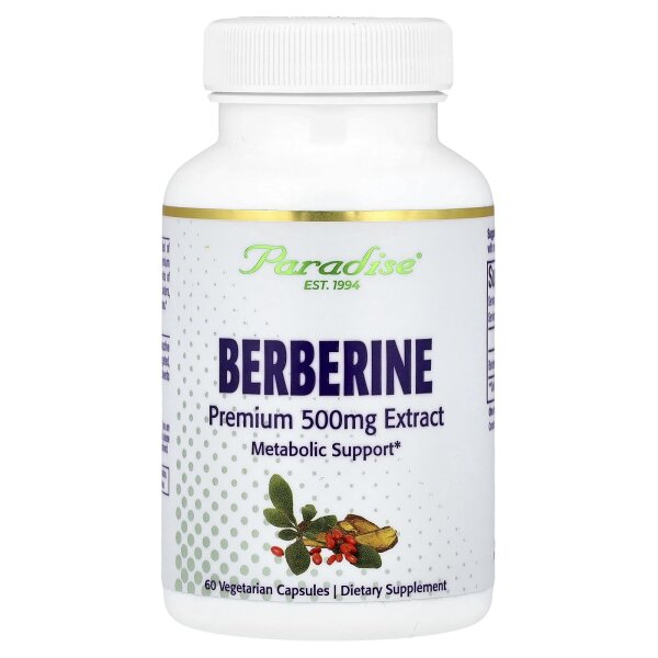 Paradise Herbs, Berberine Extract, Berberinextrakt, 60 pflanzliche Kapseln