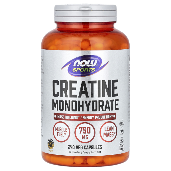 NOW Foods, Sports, Creatine Monohydrate, Kreatinmonohydrat f?r Sportler, 4.500 mg, 240 pflanzliche Kapseln