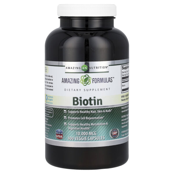 Amazing Nutrition, Biotin, 10.000 mcg, 400 pflanzliche Kapseln