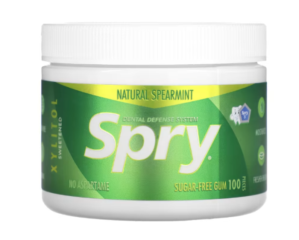 Xlear, Spry, Dental Defense System, zuckerfreier Kaugummi zum Schutz der Z?hne, nat?rlicher Pfefferminz, 100 St?ck