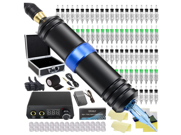 Unihuby Maschine Set Anf?nger mit Power Supply, 40 teilig, ?bungshaut, Grip