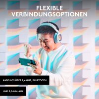 Logitech G Astro A30 LIGHTSPEED Kabelloses Gaming-Headset, Bluetooth-fähig, Dolby Atmos, Abnehmbares Boom, 27 h Akku, 3Daudiokomp., für PS5, PS4, Xbox, Nintendo Switch, PC, Android - Weiß