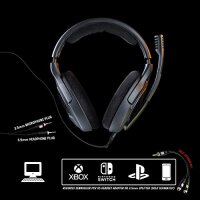DROP Massdrop x Sennheiser PC37X Gaming-Headset – Mikrofon mit Geräuschunterdrückung mit Over-Ear-Design, 3 m abnehmbares Kabel und Velours-Ohrpolstern, Schwarz