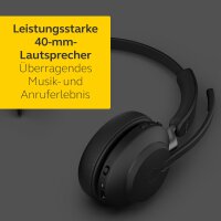 Jabra Evolve2 65 Wireless PC Headset mit Ladestation – Noise Cancelling