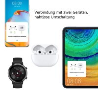 Huawei FreeBuds Pro, True Wireless Bluetooth Kopfhörer mit intelligenter Geräuschunterdrückung (Dynamic Noise Cancellation), 3-Mikrofon-System, Kabellose Schnellladung, Ceramic White