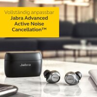 Jabra Elite 85t True Wireless In-Ear Bluetooth Kopfhörer - Earbuds mit Advanced Active Noise Cancellation und kraftvollen Lautsprechern - Kabelloses Ladegehäuse - titanschwarz, Einheitsgröße