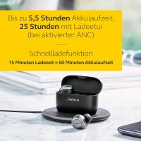 Jabra Elite 85t True Wireless In-Ear Bluetooth Kopfhörer - Earbuds mit Advanced Active Noise Cancellation und kraftvollen Lautsprechern - Kabelloses Ladegehäuse - titanschwarz, Einheitsgröße