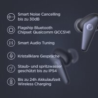 Libratone AIR+ (2. Gen) True Wireless In-Ear Kopfhörer Bluetoooth mit Smarter Geräuschunterdrückung (24h Akku, ANC, Noise Cancelling, Smart Audio Tuning, IP54, Bluetooth 5.2) schwarz/dunkelblau