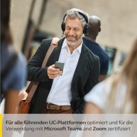 Jabra Evolve2 75 Wireless PC Headset BITTE LESEN mit 8-Mikrofon-Technologie - Dual-Foam-Stereo-Kopfhörer mit moderner aktiver Geräuschunterdrückung, USB-A Bluetooth-Adapter und MS Teams-Kompatibilität - Schwarz