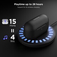 1MORE EVO Noise Canceling Earbuds, Audiophile Kopfhörer mit Dual-Treibern, adaptiver ANC, Bluetooth-Kopfhörer, HiFi-Sound, LDAC, Hi-Res Audio, 6 Mikrofone, 28H Spielzeit, kabelloses Laden, Schwarz