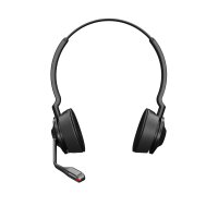 Jabra Engage 55 Schnurloses Stereo-Headset mit Link 400 USB-A DECT-Adapter - Mikrofon mit Geräuschunterdrückung, umfangreiche Reichweite - Für Google Meet und Zoom zertifiziert - Schwarz