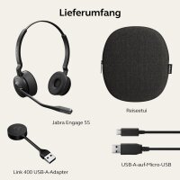 Jabra Engage 55 Schnurloses Stereo-Headset mit Link 400 USB-A DECT-Adapter - Mik