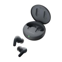 LG TONE Free DT90Q In-Ear Bluetooth Kopfhörer mit Dolby Atmos-Sound, MERIDIAN-Technologie, ANC (Active Noise Cancellation), Uvnano & IPX4-Spritzwasserschutz - Schwarz