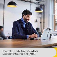 Jabra Evolve2 Buds True Wireless In-Ear-Bluetooth mit aktiver Geräuschunterdrückung (ANC), 4 Mic MultiSensor Voice-Technologie - für MS Teams und alle gängigen Meeting-Apps zertifiziert - Schwarz