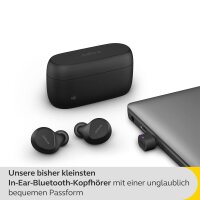 Jabra Evolve2 Buds True Wireless In-Ear-Bluetooth mit aktiver Geräuschunterdrückung (ANC), 4 Mic MultiSensor Voice-Technologie - für MS Teams und alle gängigen Meeting-Apps zertifiziert - Schwarz