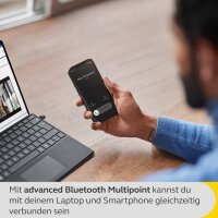Jabra Evolve2 Buds True Wireless In-Ear-Bluetooth mit aktiver Geräuschunterdrückung (ANC), 4 Mic MultiSensor Voice-Technologie - für MS Teams und alle gängigen Meeting-Apps zertifiziert - Schwarz