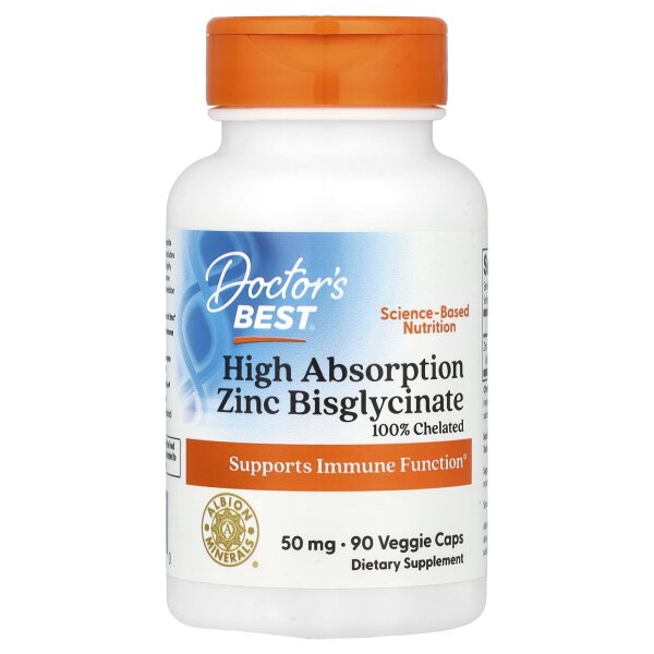 Doctors Best Zinkbisglycinat 50 mg 90 pflanzliche Kapseln