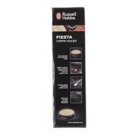 Russell Hobbs Crêpes Maker [Ø30cm, antihaftbeschichtete Platte, inkl. Teigverteiler & Wender] Fiesta Elektrogrill (für Crepes, Pancakes, Galettes & Burritos, Taccos, 1000W) Tischgrill 20920-56
