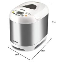 G3 Ferrari G10078 Brotbackautomat "Pagnotta", 550 W, Edelstahl, 19 Programme, Silber/Weiß