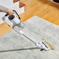 Amazon Basics Akku-Staubsauger, 2-in-1-Gerät, mit DC-Motor, 150 W, 0,7 l, Weiß/Schwarz