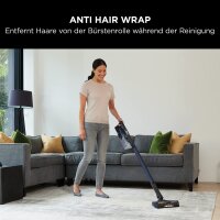 Shark kabelloser Akku-Staubsauger mit Anti-Hair-Wrap-Technologie, 40 Min Laufzeit, Staubsauger kabellos mit Polster- und Fugendüse, Dunkelblau, IZ103EUGB
