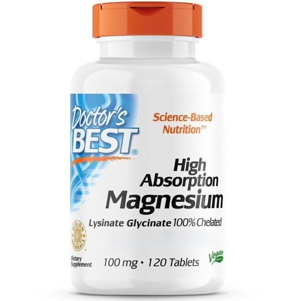 Doctors Best, High Absorption Magnesium, 100% Chelated, 120 Veg. Tabletten