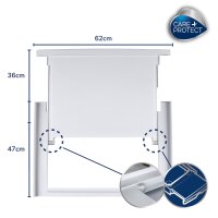 CARE+PROTECT Universaler Zwischenbaurahmen mit ausziehbarem Boden für Waschmaschinen und Trockner, passend für Geräte mit Tiefe 47-62 cm, platzsparend, weiß, eckige Front