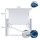 CARE+PROTECT Universaler Zwischenbaurahmen mit ausziehbarem Boden für Waschmaschinen und Trockner, passend für Geräte mit Tiefe 47-62 cm, platzsparend, weiß, eckige Front