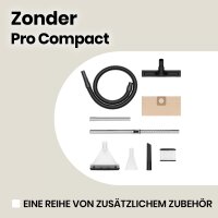 Zeegma ZONDER Pro COMPACT - BITTE LESEN - Nass-/Trockensauger, Kompakter Industriestaubsauger 1000W, Behälter 6 L, Polster- und Teppichdüste, Ausblasfunktion