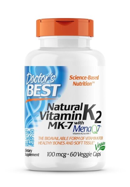 Doctors Best, Natural Vitamin K2 MK-7 mit MenaQ-7, 100mcg, 60 Veg. Kapseln