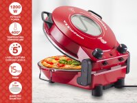BEPER P101CUD301 Elektrischer Pizzaofen 1200W Temperatur 400°C, 31 cm Backplatte