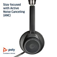 Poly - Voyager Focus UC BITTE LESEN (Plantronics) - Bluetooth Dual-Ear (Stereo) Headset mit Boom Mic - USB-A Kompatibel mit PC und Mac - Aktive Geräuschunterdrückung - Teams, Zoom & mehr #1 #1