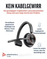 Poly Voyager 4310 UC, Noise Cancelling-Mikrofon, lange Akkulaufzeit, Verbindung