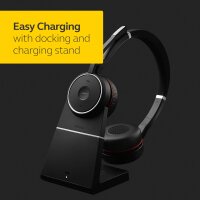 Jabra Evolve 75 UC Wireless Stereo On-Ear Headset – BITTE LESEN Unified Communications Optimised Headphones With Long-Lasting Battery – USB Bluetooth Adapter – Black #1