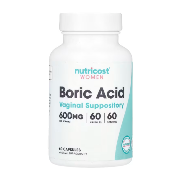 Nutricost, Frauen, Borsäure, Vaginalzäpfchen, 600 mg, 60 Kapseln