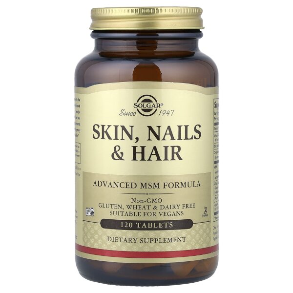 Solgar, Haut, Nägel und Haar, hochentwickelte MSM-Formel, 120 Tabletten