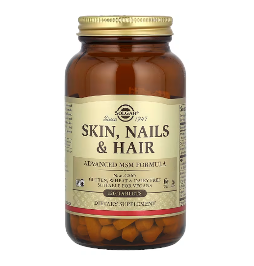 Solgar, Haut, Nägel und Haar, hochentwickelte MSM-Formel, 120 Tabletten