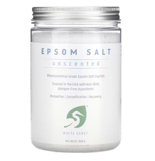 White Egret Personal Care, Epsom Salt, Bittersalz, duftneutral, 850 g