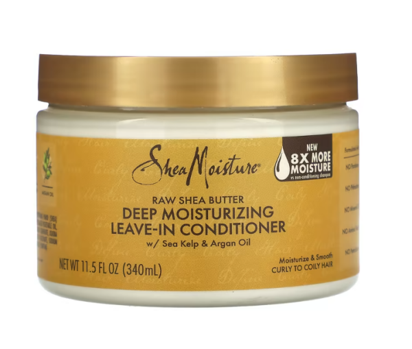 SheaMoisture, Raw Sheabutter, feuchtigkeitsspendender Leave-In-Conditioner, lockiges bis lockiges Haar, 340 ml