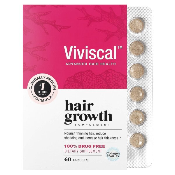 Viviscal, Ergänzungsmittel für das Haarwachstum, 60 Tabletten