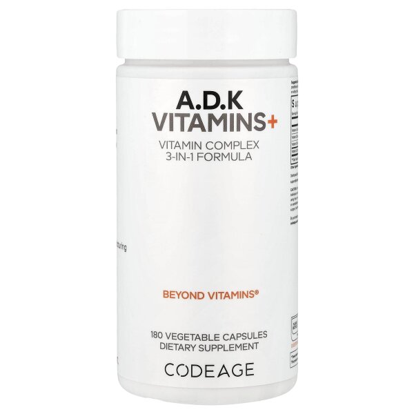 Codeage, A, D, K Vitamins+, Vitamine A, D, K, 180 Kapseln
