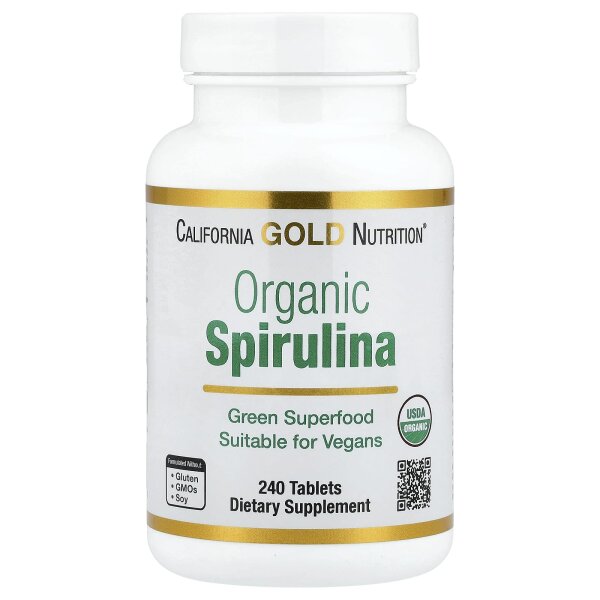 California Gold Nutrition, Organic Spirulina, USDA Organic, Bio-Spirulina, 500 mg, 240 Tabletten