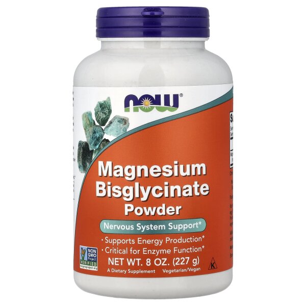 NOW Foods, Magnesium Bisglycinate Powder, Magnesiumbisglycinat-Pulver, 227 g