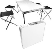 Lemodo Campingtisch mit Stühlen, Klapptisch Set...