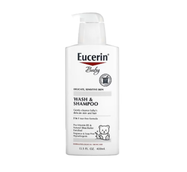 Eucerin, Baby, Waschlotion & Shampoo, parfümfrei, 13,5 fl oz (400 ml)
