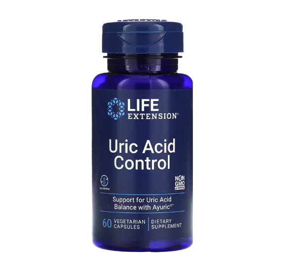 Life Extension, Uric Acid Control, Harnsäurekontrolle, 500 mg, 60 pflanzliche Kapseln