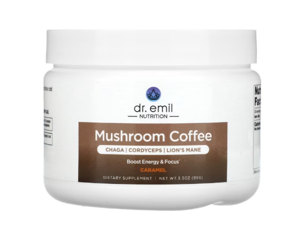 Dr. Emil Nutrition, Mushroom Coffee, Pilzkaffee, Karamell, 99 g