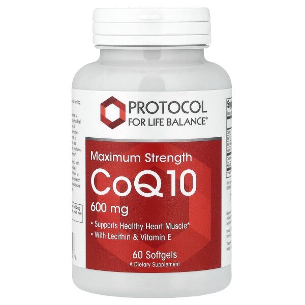 Protocol for Life Balance, CoQ10, maximale Stärke, 600 mg, 60 Weichkapseln