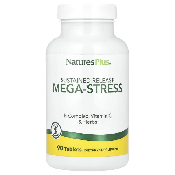 NaturesPlus, Sustained Release Mega-Stress, gegen Stress mit anhaltender Freisetzung, 90 Tabletten